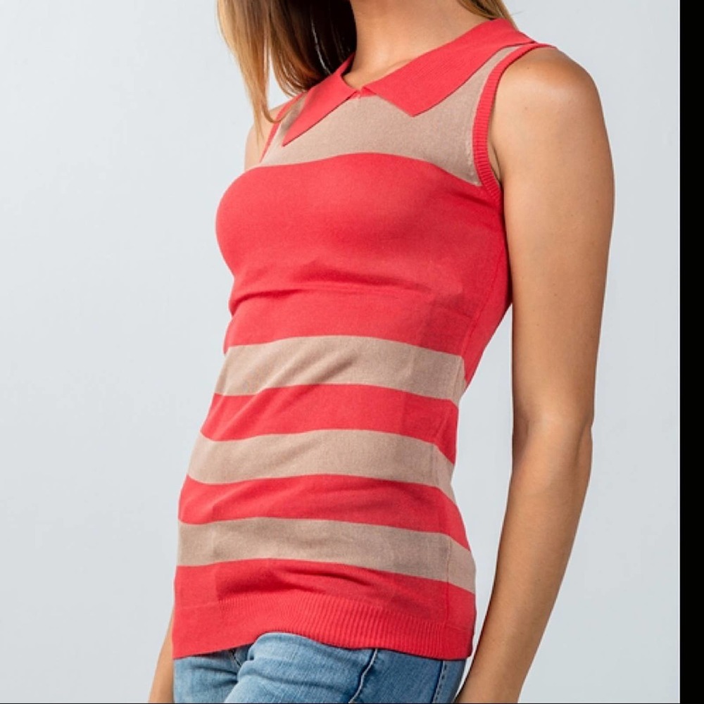 NWT Striped Sleeveless Pullover - M